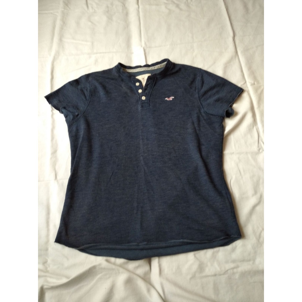 T-Shirt Men's Blue Henley neckline